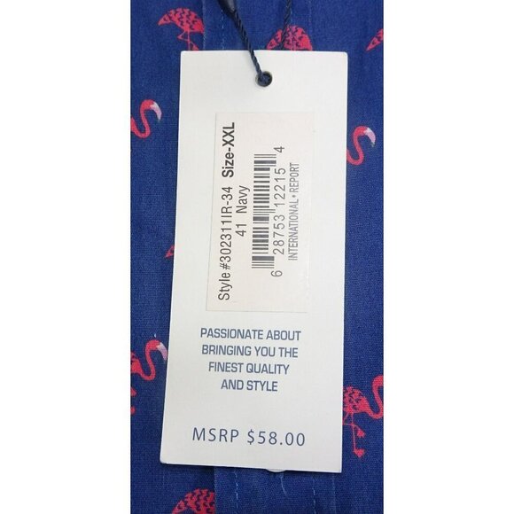International Report Tropical Collection Purple Flamingo Button Down Shirt Size - Picture 4 of 10